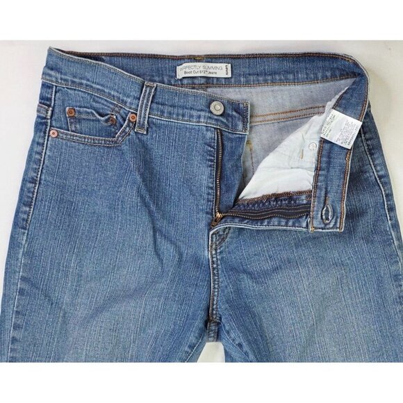 Levis Size 12 Long Womens 33" Inseam Perfectly Slimming Bootcut 512 Blue Jeans - Picture 10 of 12